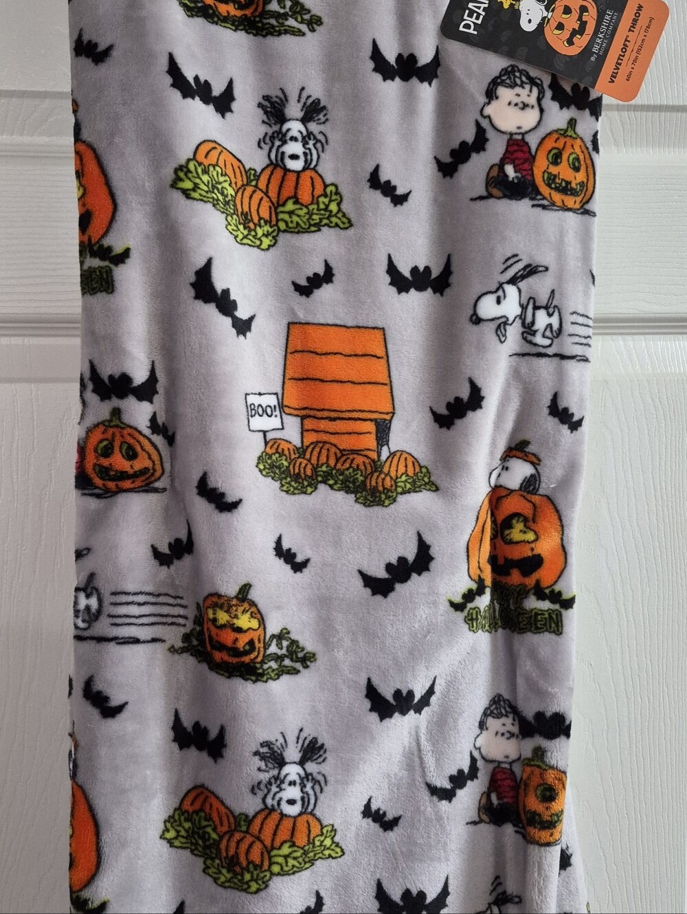Berkshire Grey, Black & Orange Peanuts Snoopy Pumpkin Throw